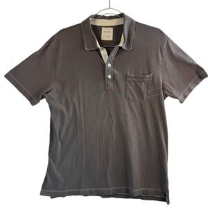 Billy Reid Polo Sz XL Gray Garment Dyed Cotton Pocket‎ Tee Soft Classic Fit Gorp